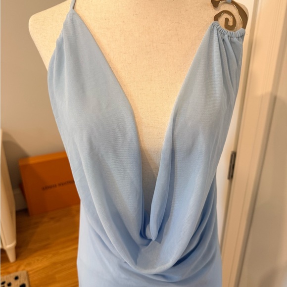 Peppermayo Pale Blue Draped Cowl Maxi Dress - Picture 8 of 14